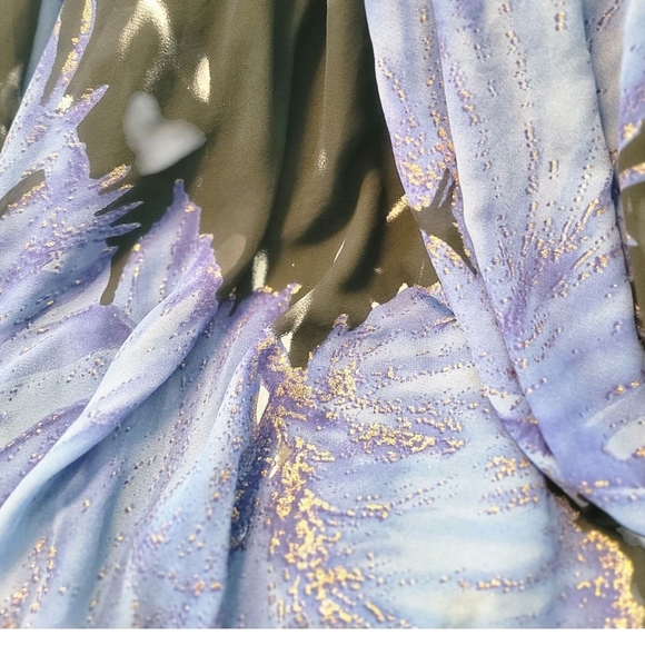 TWENTY ONE - Small Elegant Black and Blue Halter Maxi Dress - Picture 6 of 8